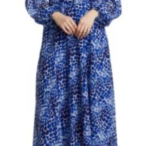 Teri Jon Vibrant Blue polka dots midi Dress size 20